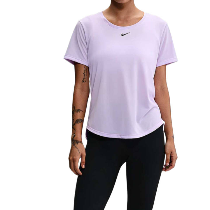 Nike Nike T Shirts Women's Light Purple Floral/Black Crew Neck Moderate
