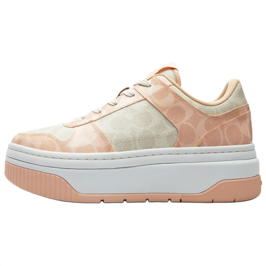 COACH Platform Low top Skateboard Shoes Women's Beige