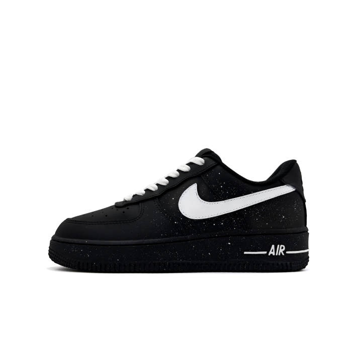 Nike Nike Air Force 1 Ink Dot Galaxy Leather Abrasion Resistant Slip Resistant Low top Skateboard Shoes Unisex Black
