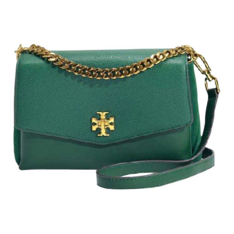 TORY BURCH Kira Pebbled Leather Crossbody Bags Large Women's Green