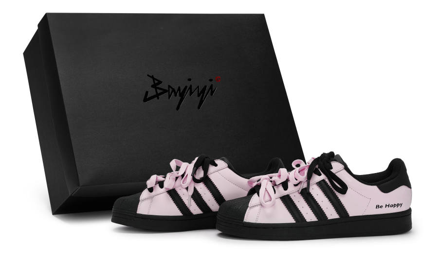 Adidas Originals SUPERSTAR 811 Manufacturing, Shaping Happiness Pink, Special Shoe Box Low top Skateboard Shoes Unisex