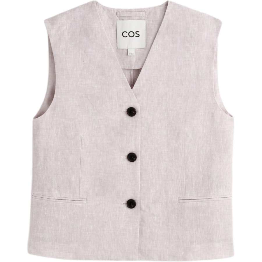 COS Vests Women's Light Pink V Neck Moderate Other