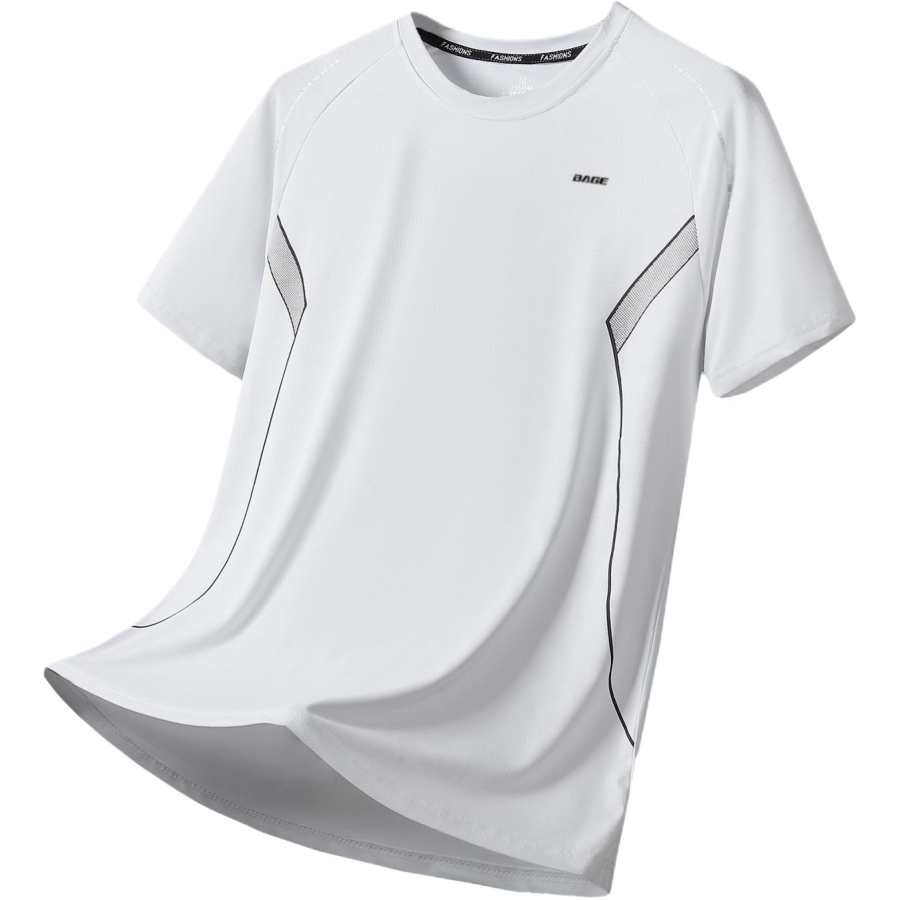 BAGE Versatile Solid Color Ice Silk Short Sleeved T Shirts Unisex