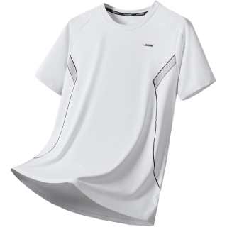 BAGE Versatile Solid Color Ice Silk Short Sleeved T Shirts Unisex