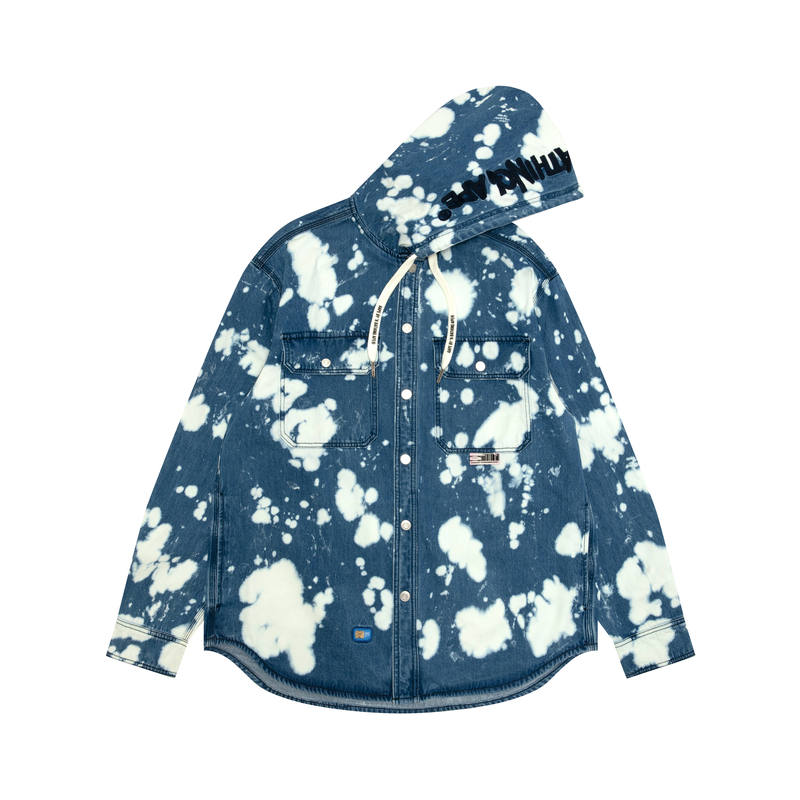 Aape Aape hooded bleached shirt jacket