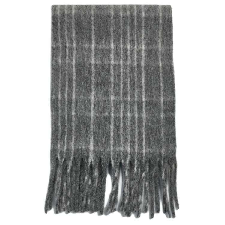 ZARA ZARA Soft And Comfortable Polyester Knit Scarves Men's Gray