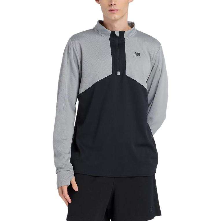 New Balance New Balance Sweatshirts Men's Gray Black Stand Collar Moderate
