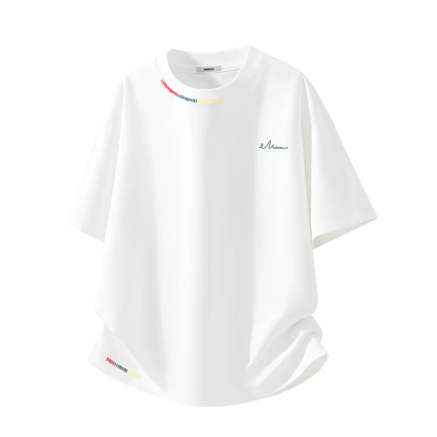 MINISO T Shirts Unisex Crew Neck Moderate Straight Fit