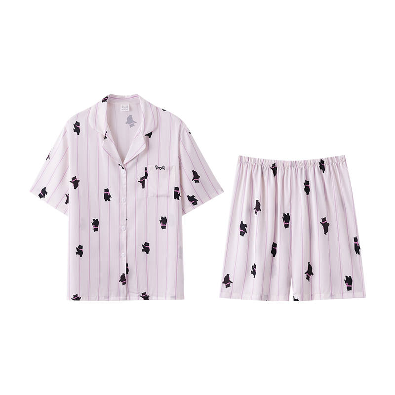 MIIOW MIIOW Pajama Set Women's Single Pack Purple Stripes