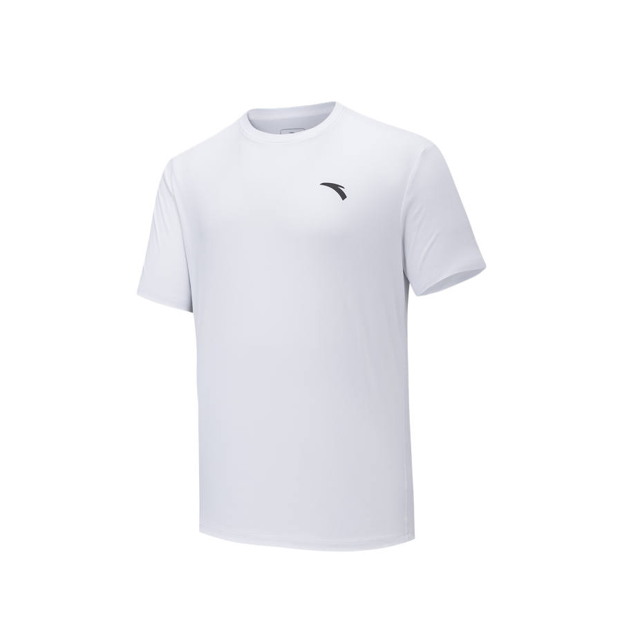 ANTA T Shirts Men's Pure White 1 Navy Collar