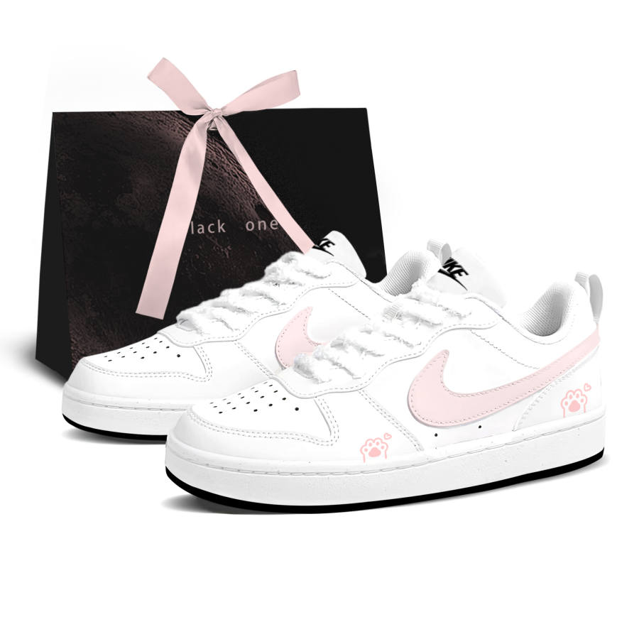 Nike Nike Court Borough Pink Little Cat, Shopping Bag Cushioning Abrasion Resistant Low top Kids' Skateboarding Shoes Pink