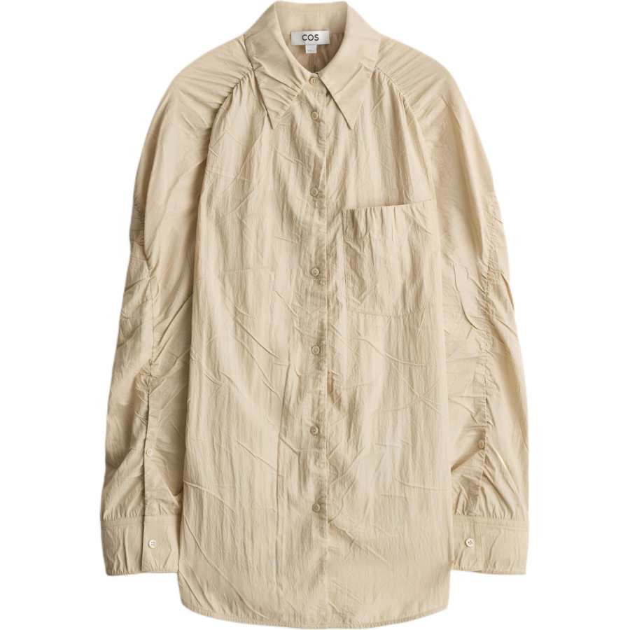 COS COS Shirts Women's Light Beige Pointed Collar