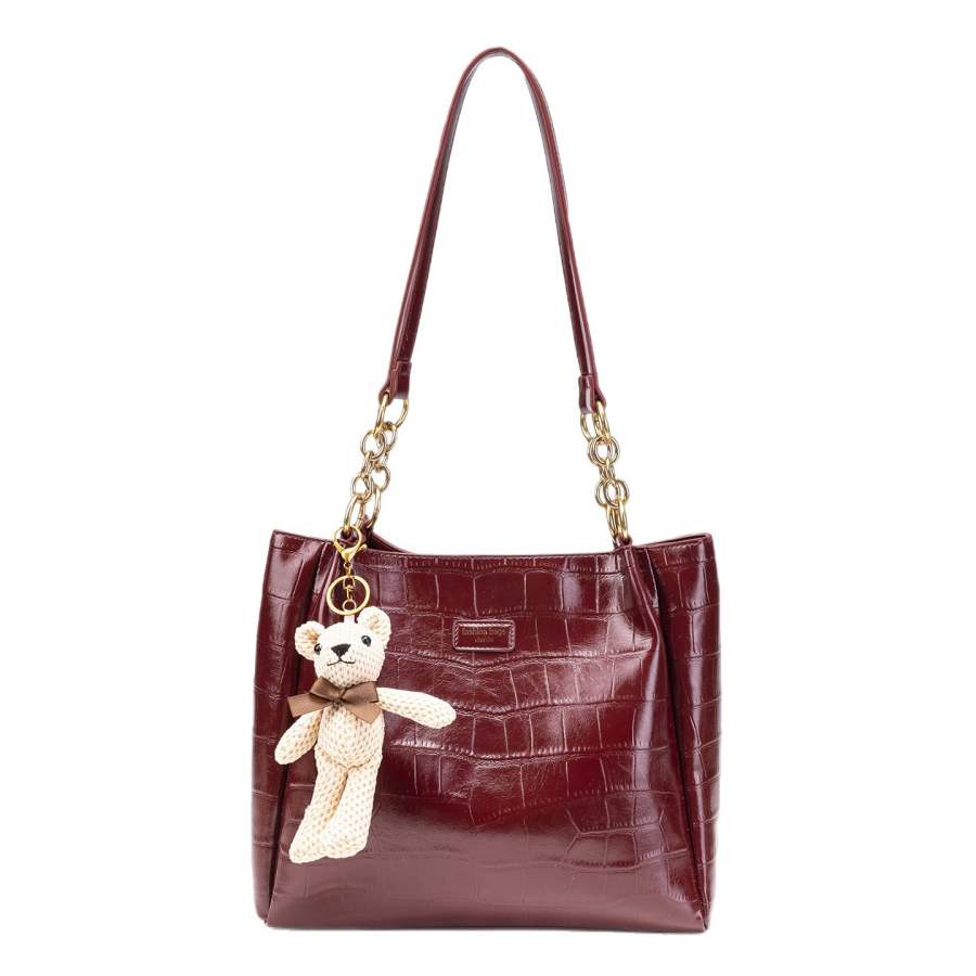 PAYOT Synthetic Leather Handbag, Shoulder Bag Regular Women's Burgundy