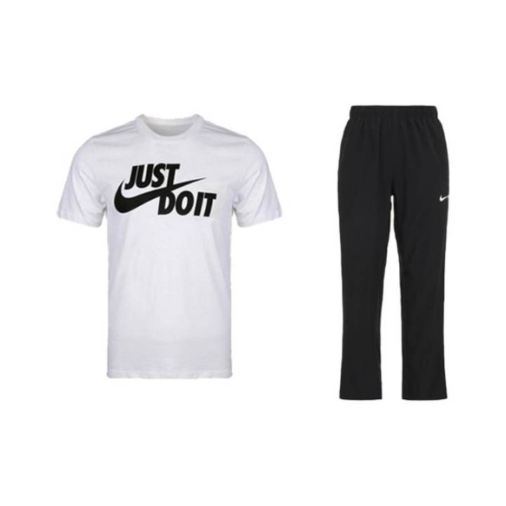 Nike Nike Casual Sportswear Men's White+Black Crew Neck Moderate