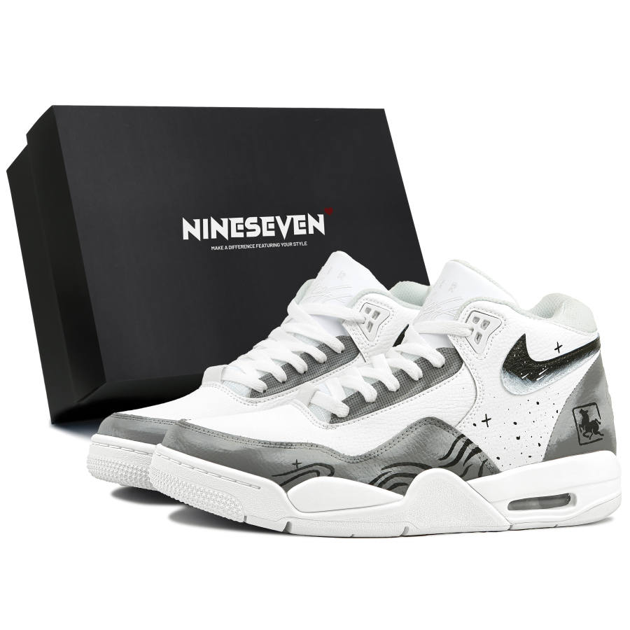 Nike Nike Flight Legacy Abrasion Resistant Slip Resistant Mid top Vintage Basketball Shoes Unisex Gray