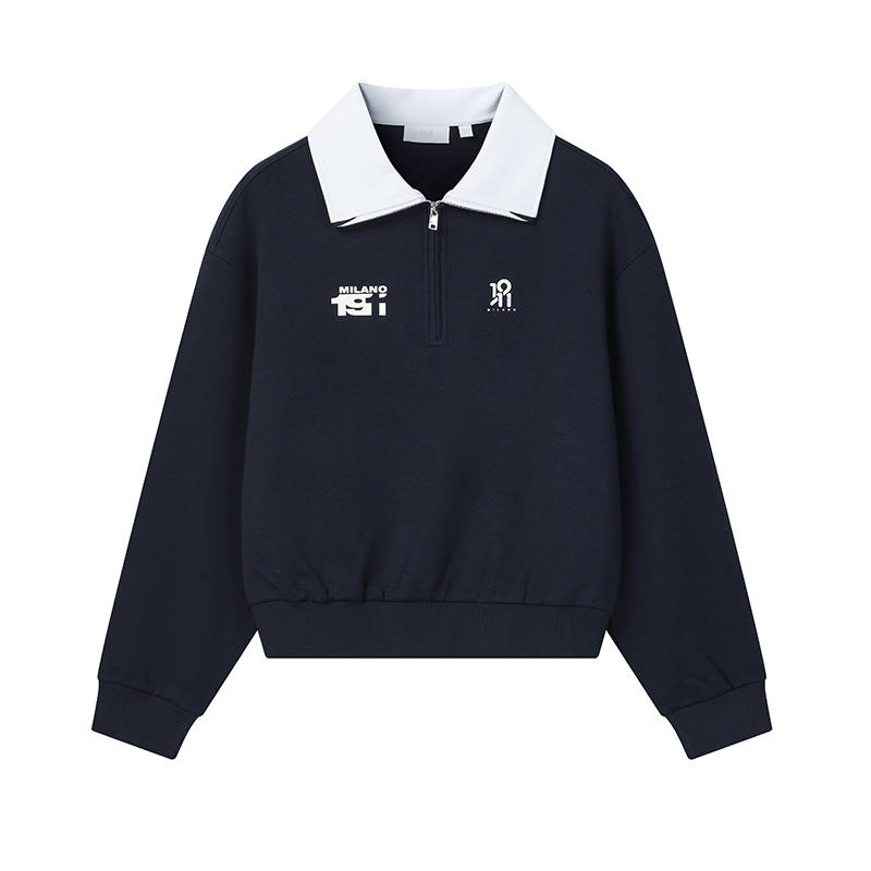 FILA MILANO Sweatshirts Women's Serene Void Blue Lapel Moderate