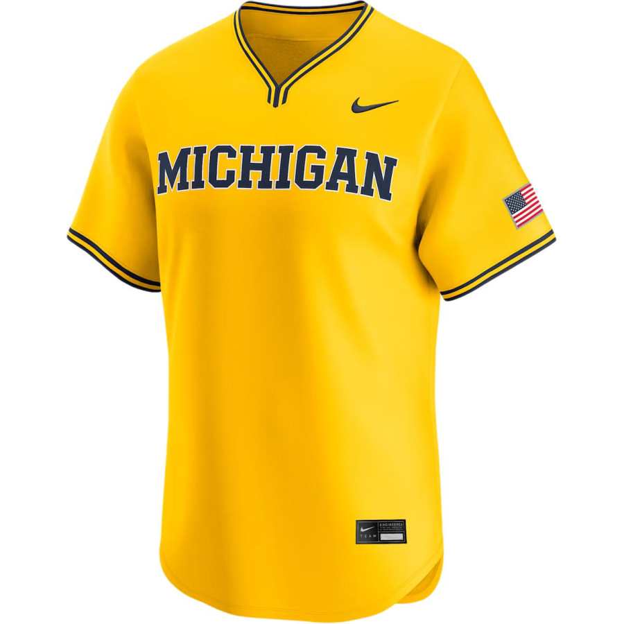 Nike Nike Michigan Wordmark Men's Nike College Limited Baseball Jersey