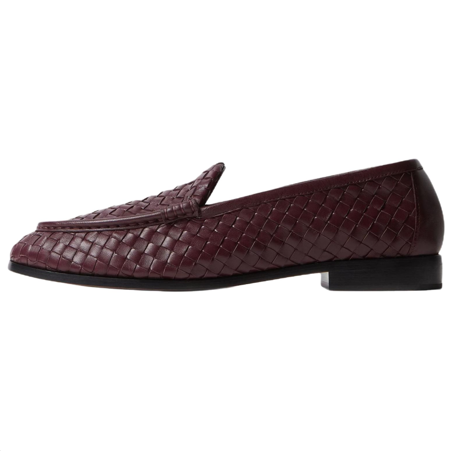 Bottega Veneta Silenzio Sheepskin Casual Leather Shoes Men's Dark Red Wood Color