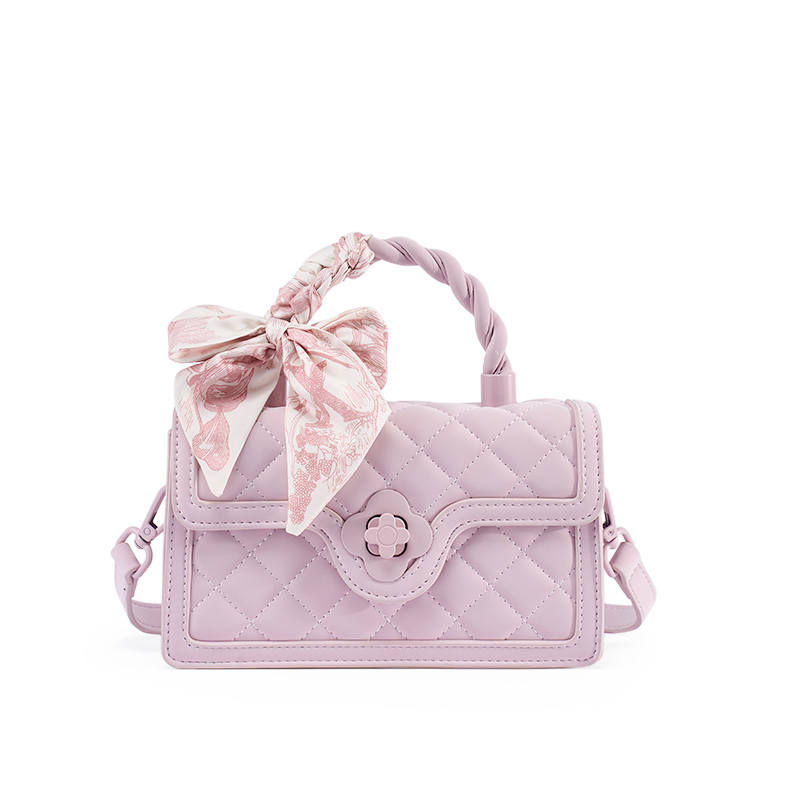 LAORENTOU Polyurethane, Synthetic Leather Handbag Women's Cherry Blossom Pink/Cream White