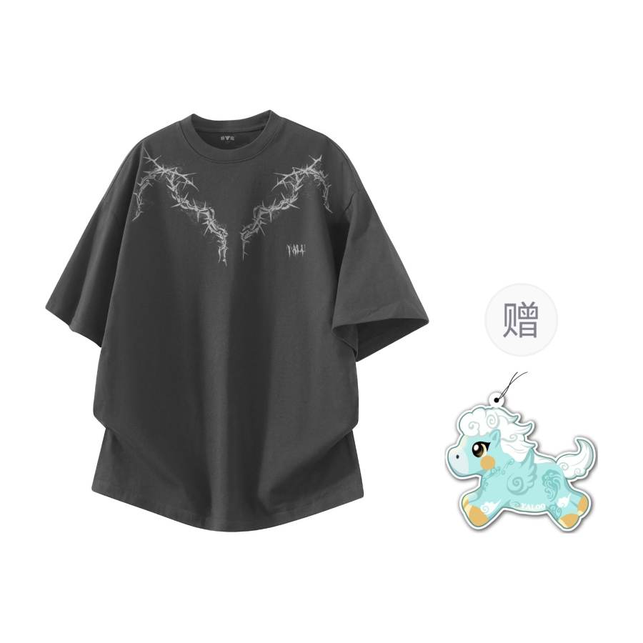 YALU T Shirts Unisex Crew Neck Thin Heavyweight