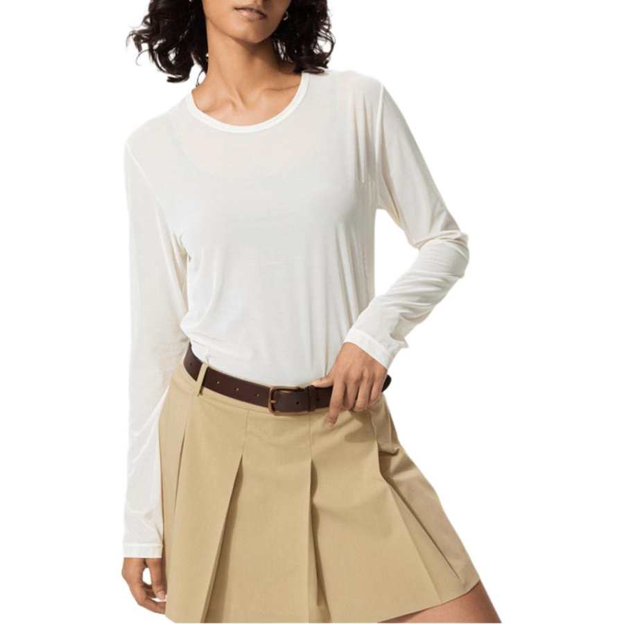 UNIQLO SS26 T Shirts Women's Ivory Crew Neck