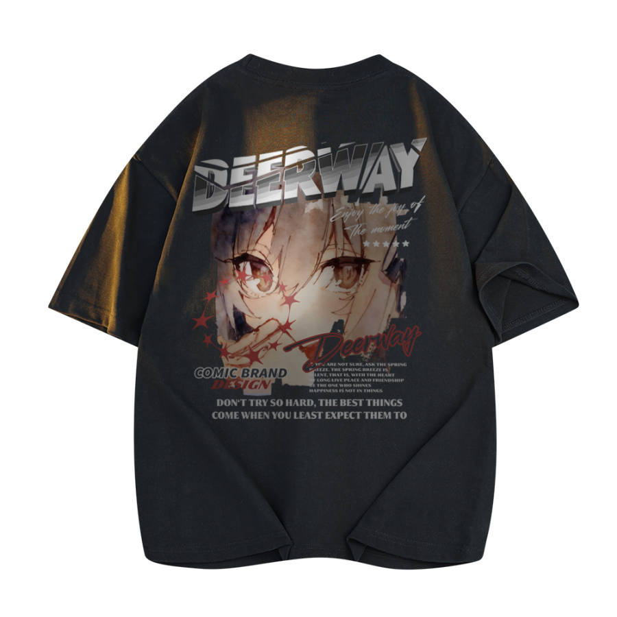 DEERWAY T Shirts Unisex Crew Neck Moderate Straight Fit