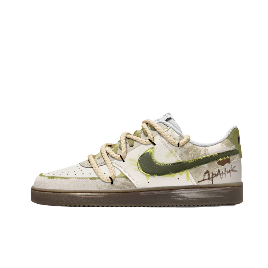 Nike Custom Shoes Nike Court Vision 1 Moss Trail Cushioning Slip Resistant Low top Skateboard Shoes Unisex Green