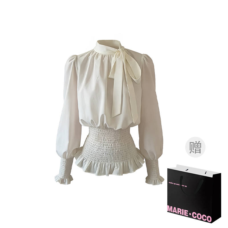 MARIE·COCO Shirts Women's Shirt Ribbon Collar Moderate Shirt