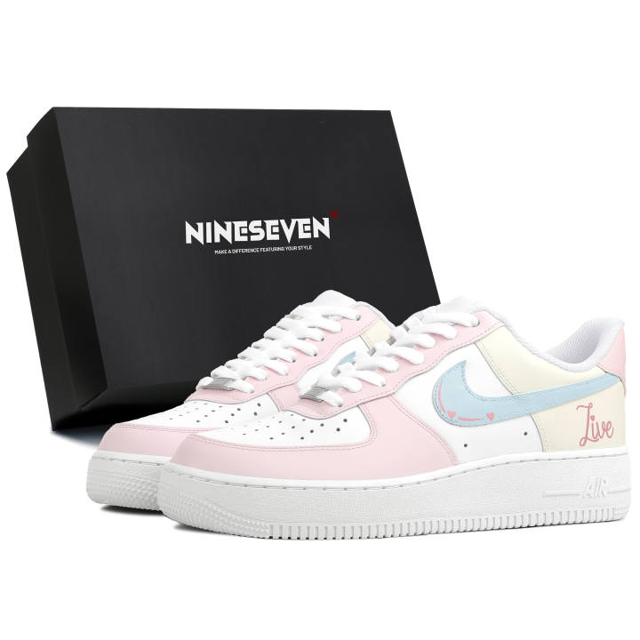 Nike Nike Air Force 1 Abrasion Resistant Slip Resistant Low top Skateboard Shoes Unisex Pink