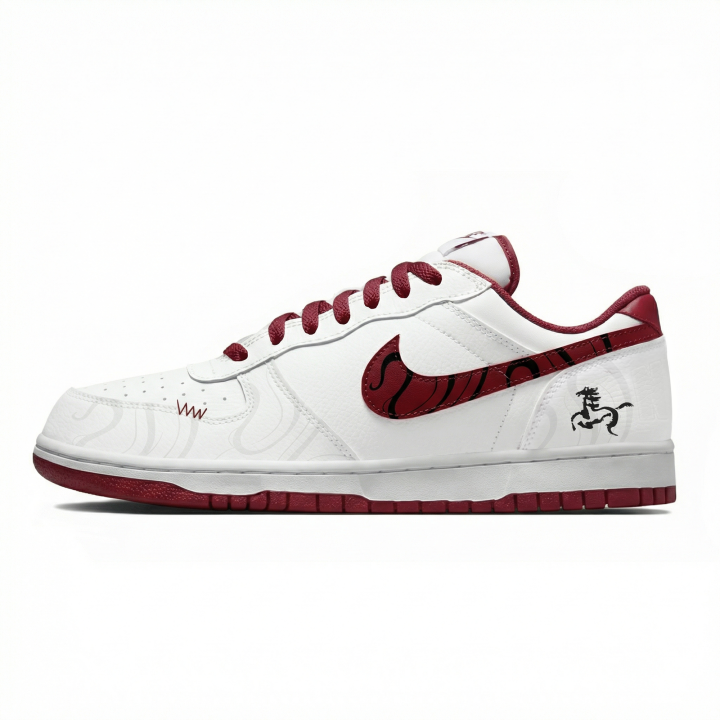 Nike Nike Big Lemon Joy Abrasion Resistant Breathable Low top Skateboard Shoes Men's White Red