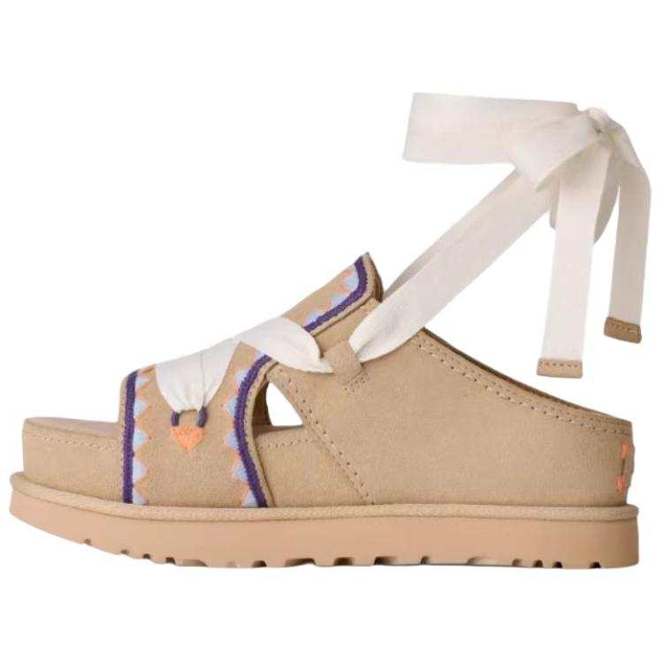 UGG Golden Family Glitter Gold One Strap Sandals Women's Sand