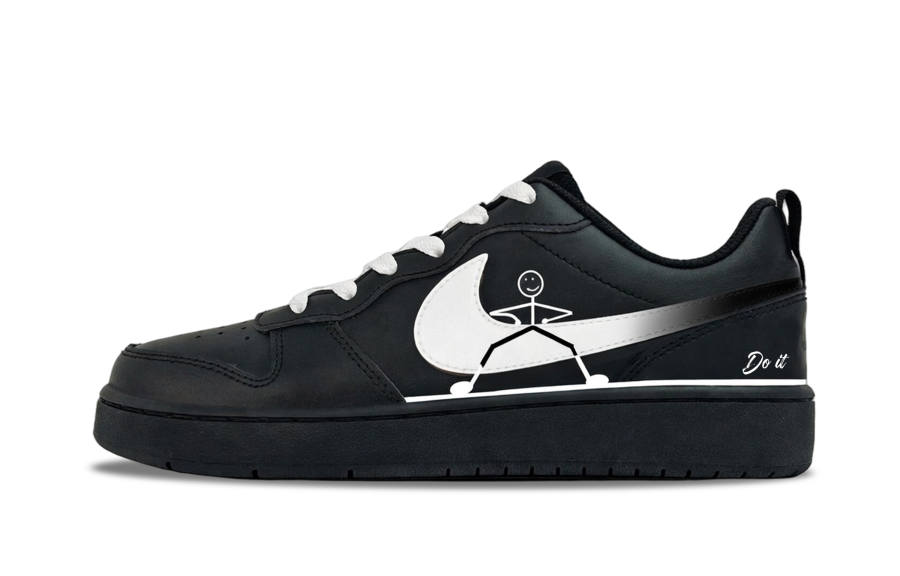 Nike Nike Court Borough Firmly On The Ground Abrasion Resistant Slip Resistant Low top Skateboard Shoes Unisex Black White