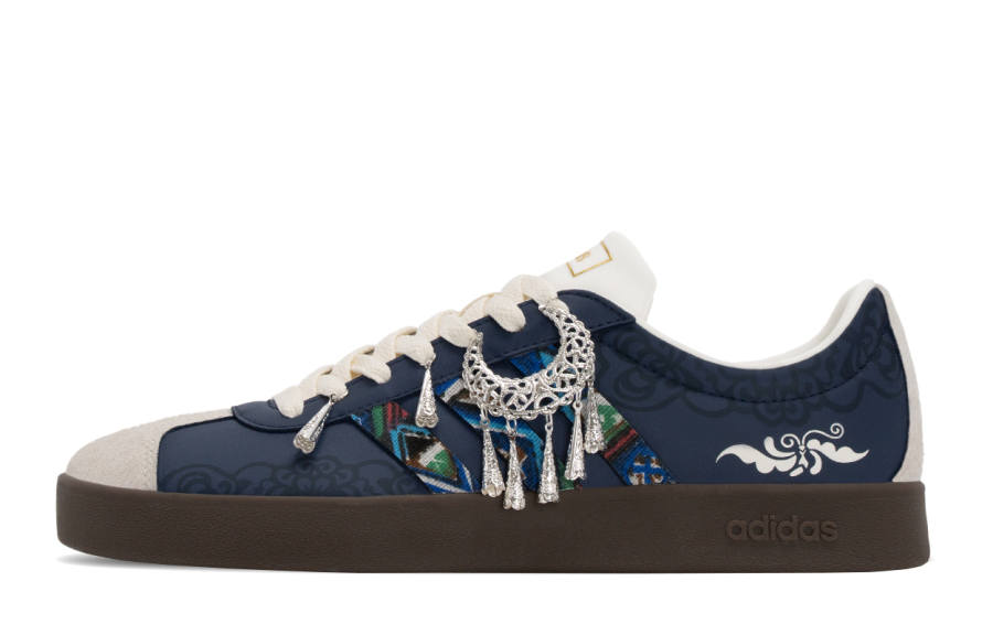 Adidas Adidas Vl Court Classic Vintage, Ethnic Style, Diji Cushioning Abrasion Resistant Low top Skateboard Shoes Women's Blue