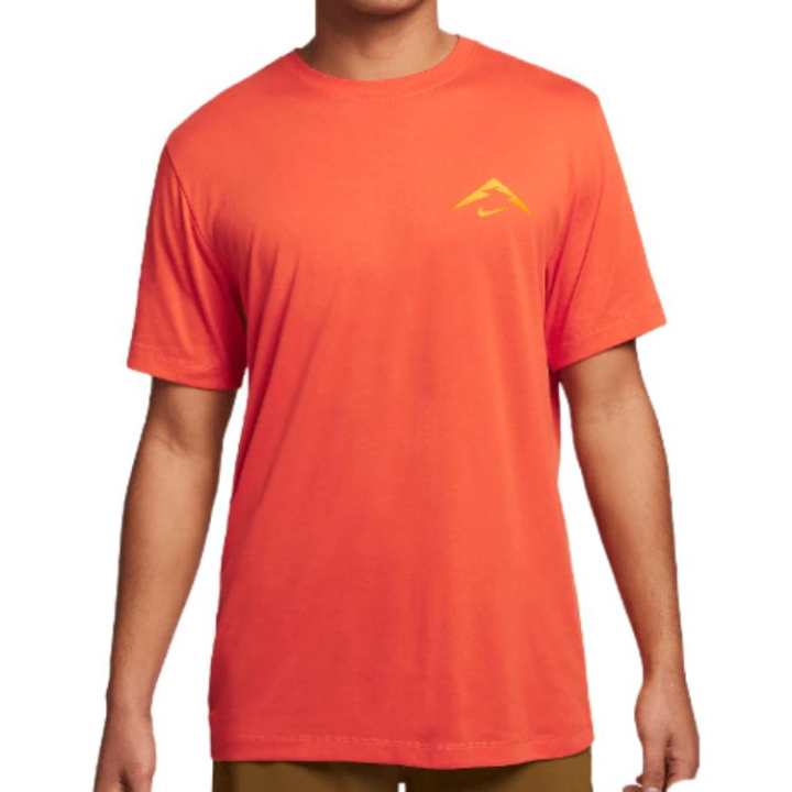 Nike Nike Dri FIT Trail Running T Shirt T Shirt Men's Orange