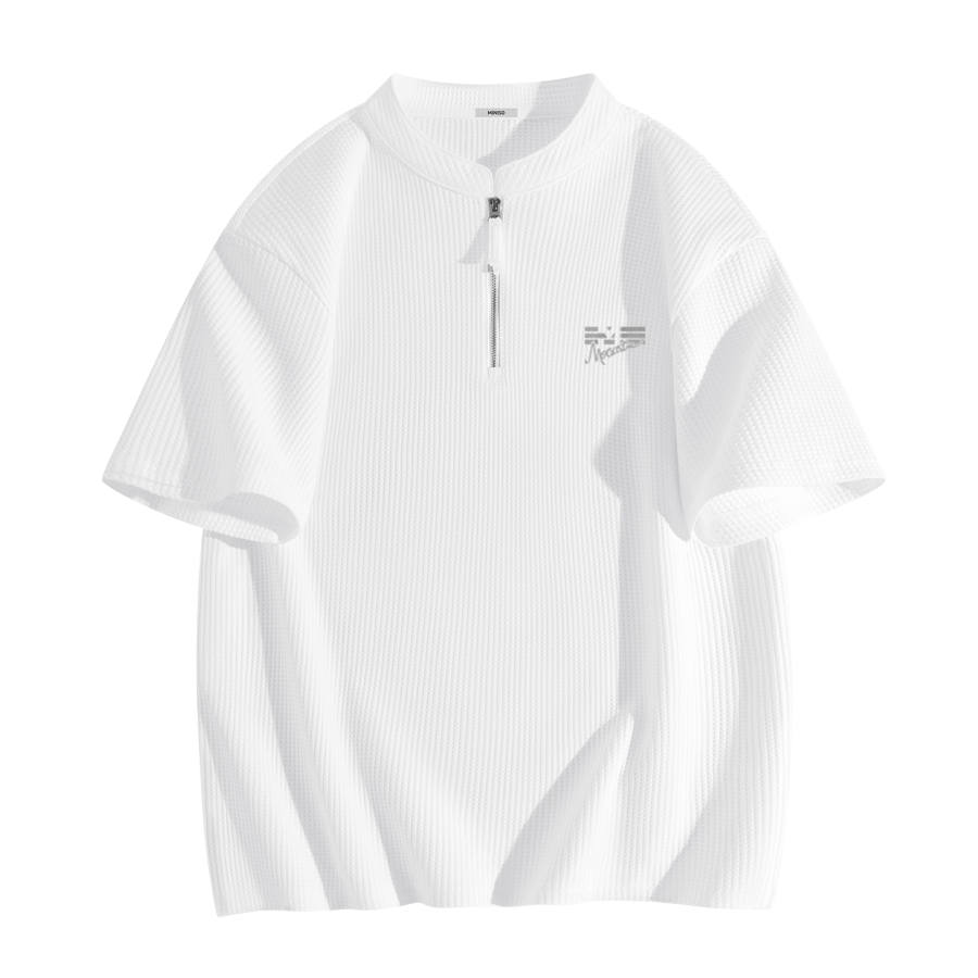 MINISO T Shirts Unisex Crew Neck Moderate Straight Fit
