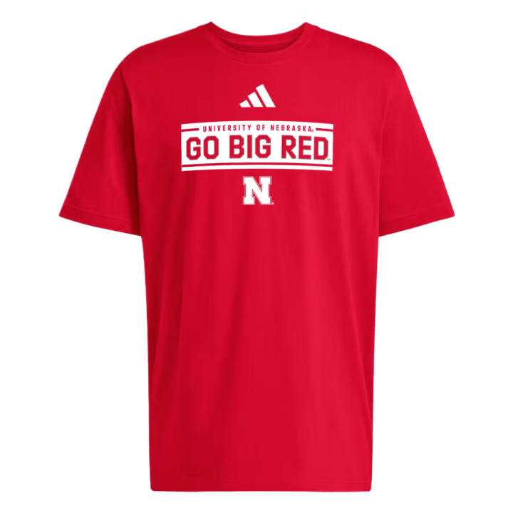 Adidas Adidas T Shirts Men's Team Power Red/Nebraska Crew Neck