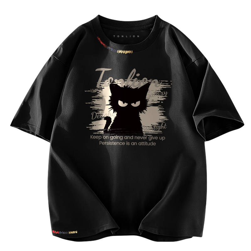 Tonlion T Shirts Unisex Crew Neck Moderate Straight Fit