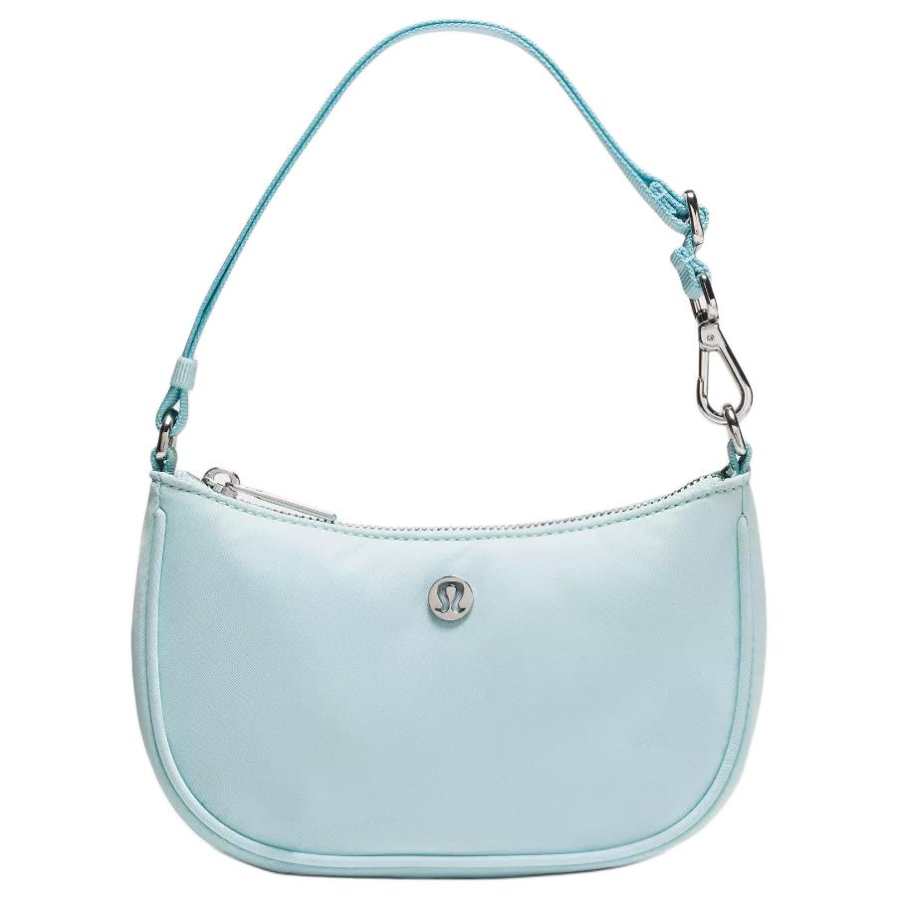 Lululemon City Essentials Nylon Handbag, Shoulder Bag Mini Women's Foam Cloud Blue & Silver