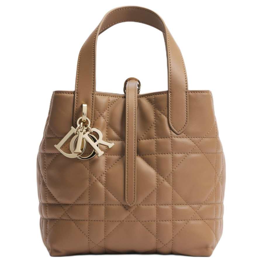 DIOR Toujours Cow Leather Crossbody Handbag Small Women's Camel