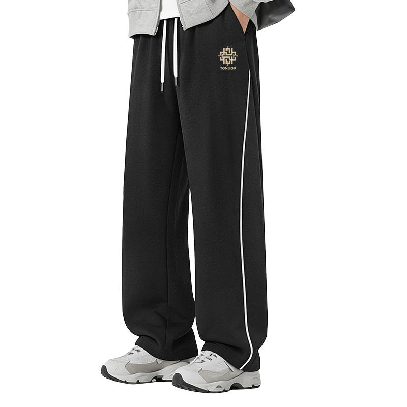 Tonlion Casual Pants Unisex Moderate Straight Fit Pants