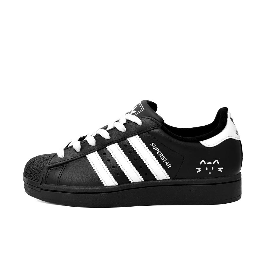 Adidas Originals Superstar 2 Leather Low top Kids' Skateboarding Shoes Black Teenagers