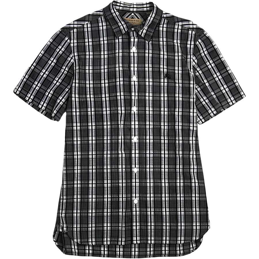 Burberry Shirts Men's Black Gray Color Lapel Moderate Straight Fit