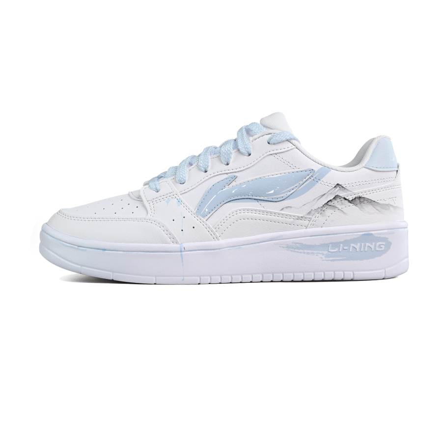 Li-Ning Li Ning Sycee Mist Cyan Mountain Leather Balance Lightweight Slip Resistant Low top Skateboard Shoes Men's White Blue