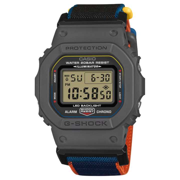 CASIO CASIO 5600 Collection Small Block Quartz Movement PU Strap Watch Men's Watches Gray Dial