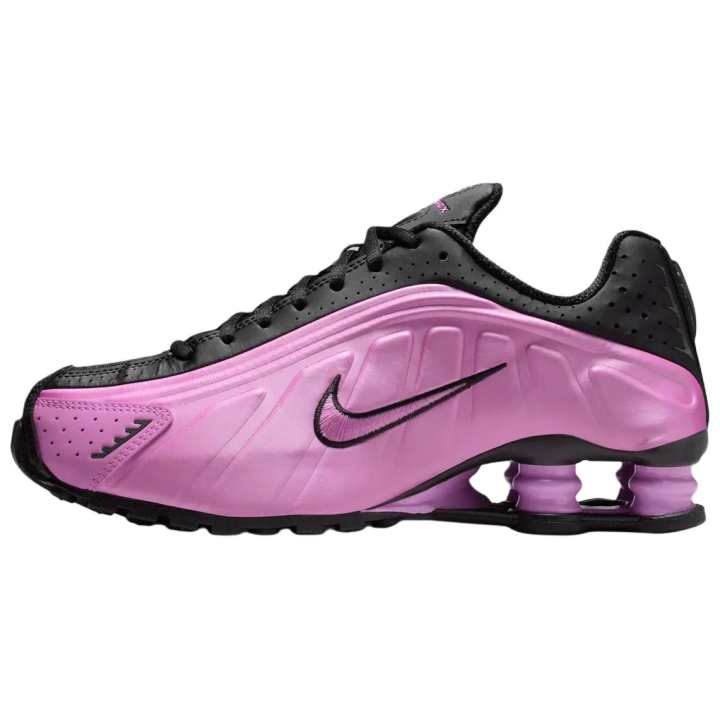 Nike Nike Shox R4 Breathable Rebound Running Shoes Women's Black Purple