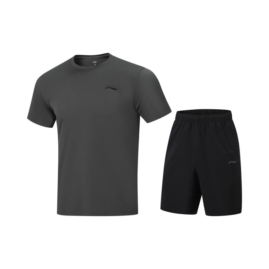 Li-Ning Li Ning Fitness Series Sports Suit Men's Gray Black