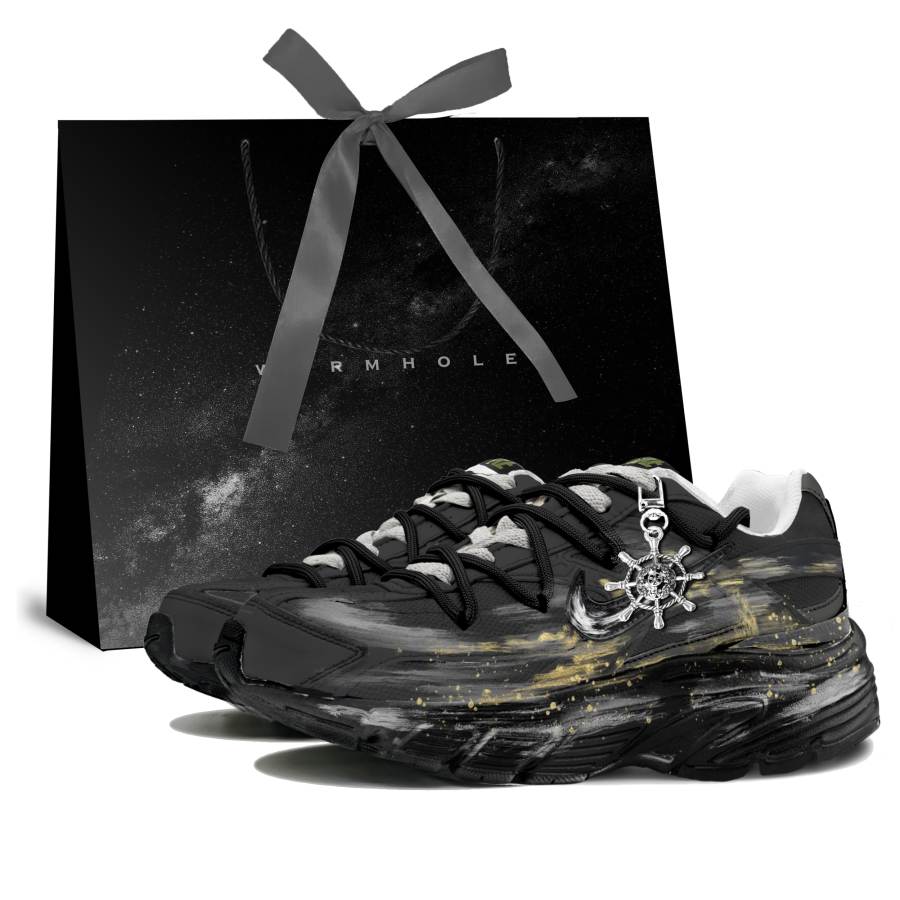 Nike Nike Initiator Leather, Textile Support Abrasion Resistant Low top Rubber City Commuting Running Shoes Men's Black