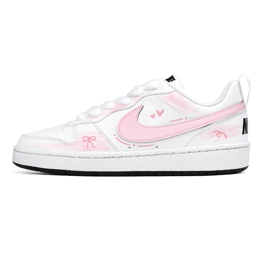 Nike Nike Court Borough Steam Rose, Pink Mist Sweetheart Cushioning Abrasion Resistant Low top Skateboard Shoes White Pink