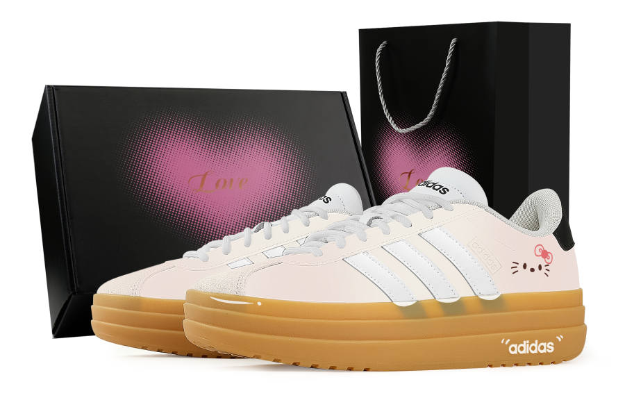 Adidas Adidas VL Court Bold Milk Soft Bag, Heart Box Slip Resistant Abrasion Resistant Low top Skateboard Shoes Women's