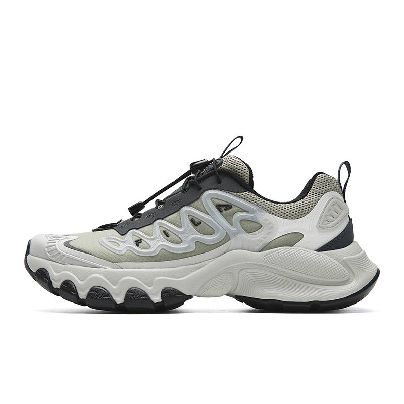 FILA TRUFFLE Cushioning Abrasion Resistant Lightweight Low top Chunky Sneakers Men's Elm Green/Shadow Black Gray